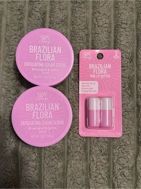 Spa Luxury Brazilian Flora Scrub & Mini Lip Butter Bundle